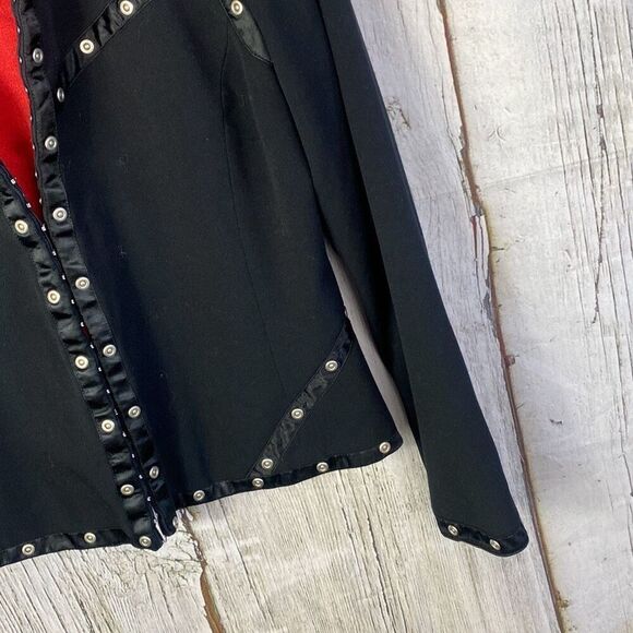Vintage Victor Costa Occassion Jacket Black Red Lining Size XS - Picture 4 of 10